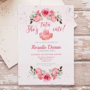 Elle est Tutu mignonne Ballerina Invitation d'anni