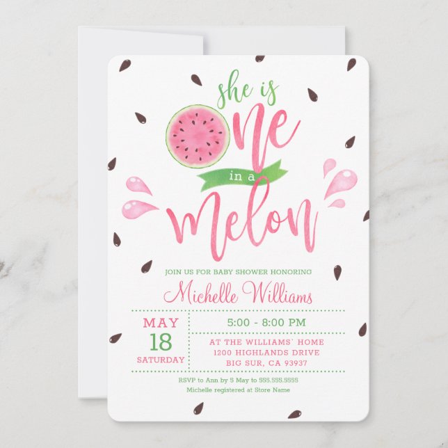 Elle est une invitation pour Baby Shower "One in a (Devant)