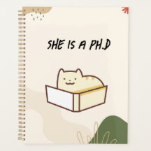 Elle est une planificatrice de doctorat, cahier