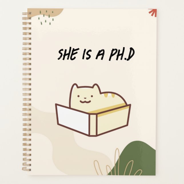Elle est une planificatrice de doctorat, cahier (Devant)