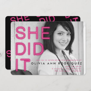 Elle l'a fait invitation de fête de remise des