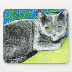 Elle le tapis de souris de chat de Korat