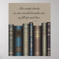 Elle Lit Des Livres Pour Live Book Lover Poster