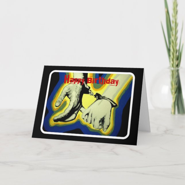 'Elle mord sa lèvre' Carte d'Anniversaire (Devant)