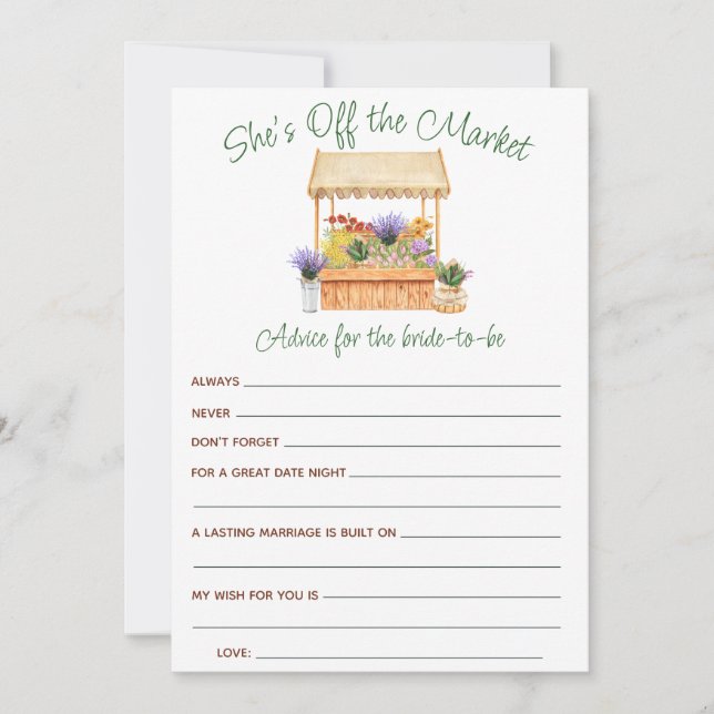 Elle n'est pas au marché Cartes de conseil en Fête (Devant)