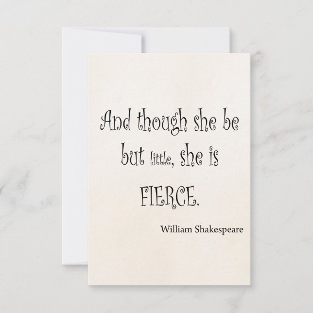 Elle n'est que petite elle est Fierce Shakespeare  (Devant)