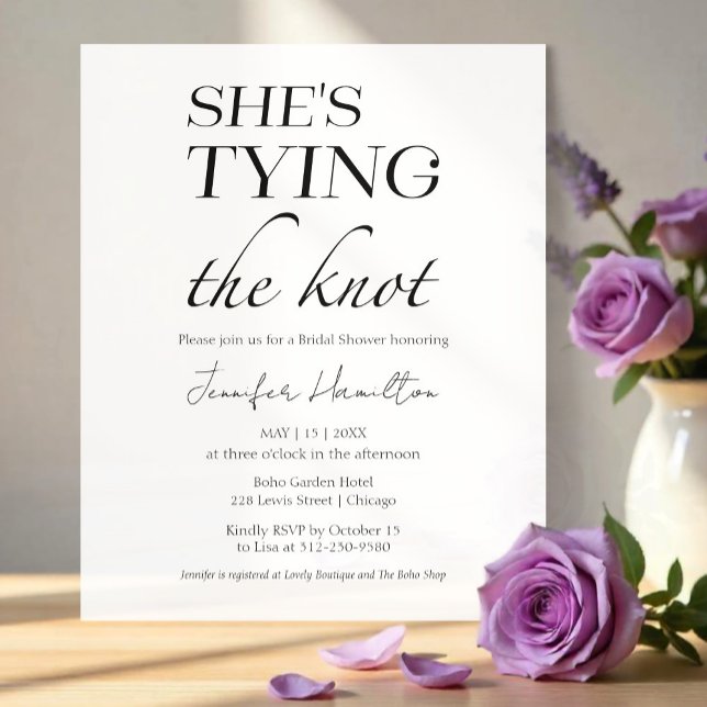 Elle noue le noeud | Fête des mariées noire et bla (Créateur téléchargé)