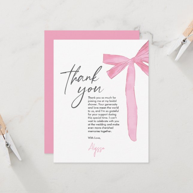 Elle Noue Le Nœud Rose Bow Bridal Shower  (Devant/Arrière en situation)