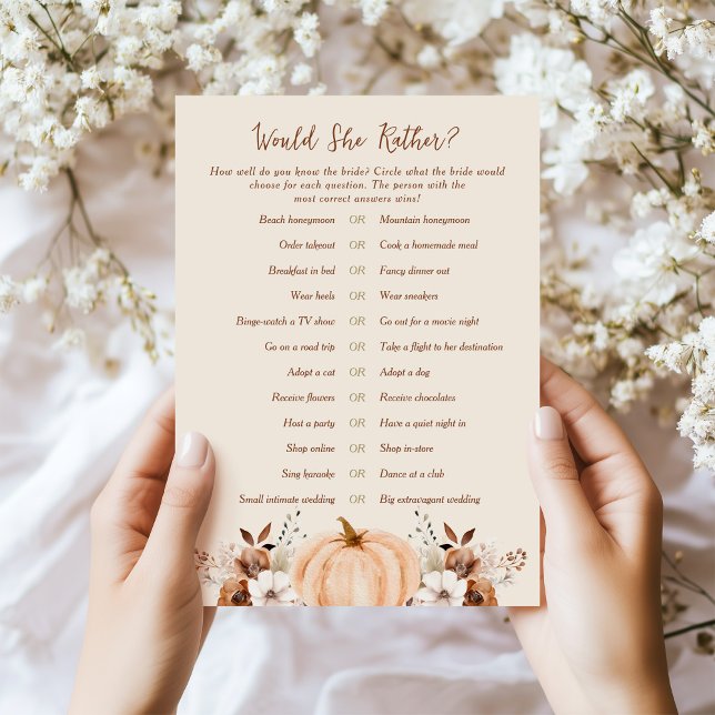 Elle préférerait-elle carte de jeu de Baby Shower  (Créateur téléchargé)