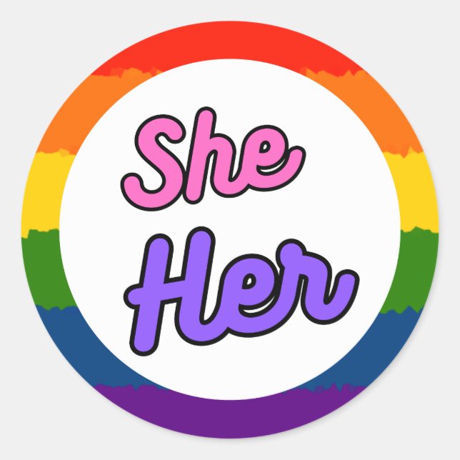 Elle Sa Fierté Stickers Rainbow Prounoun (Devant)