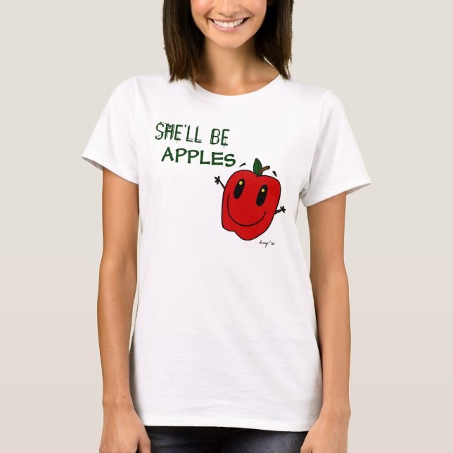ELLE SERA T-shirt femme POMMES (Devant)