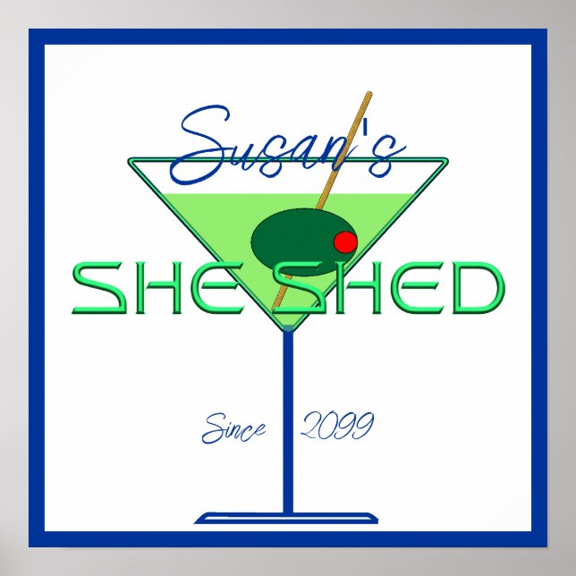 Elle Shed Woman's Man Cave Bar Poster Imprimer (Devant)