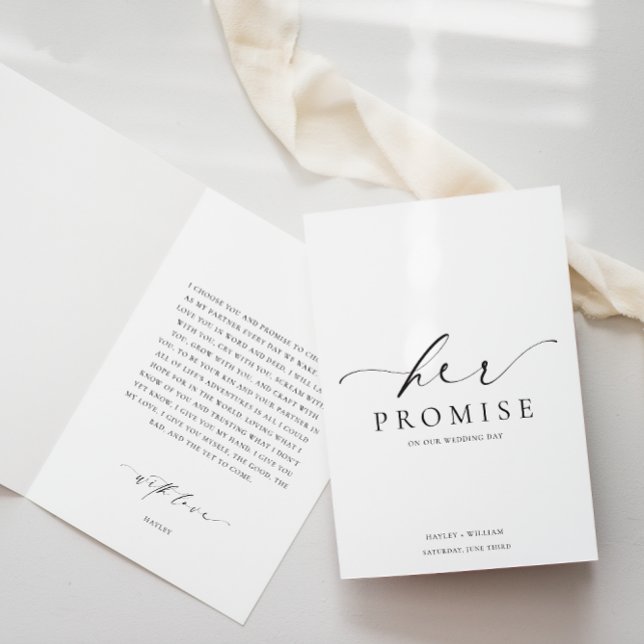 Ellesmere Her Promesse Vows Carte Mariage de livre (Her promise Vows Book Ellesmere )