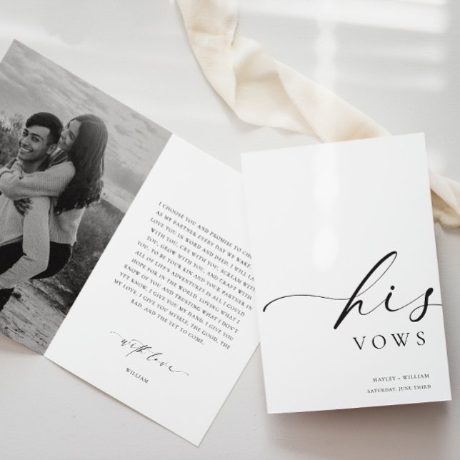 Ellesmere Photo Sa Carte Mariage Vows (His Vows Book Ellesmere Minimalist )