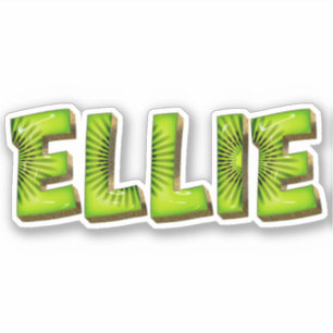 Ellie Nom Autocollant Design Kiwi