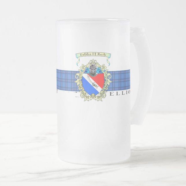 Elliott Crest & Tartan Mug (Devant droit)