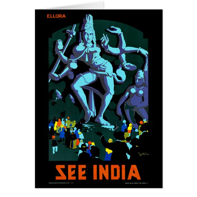 Ellora Voir Inde Poster Vintage voyage restauré (Devant)