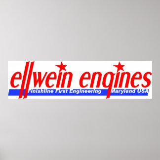Ellwein Moteurs Logo Vintage Poster Garage