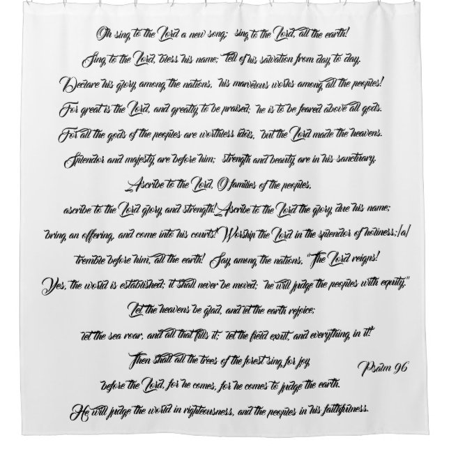 Éloge de chrétien du psaume 96 le rideau en (Devant)