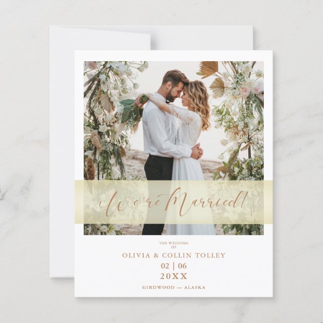 Eloped Budget Photo Just Married Hand Lettered (Devant)