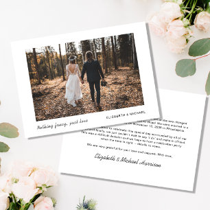 Elopement minimal maintenant fête plus tard Mariag