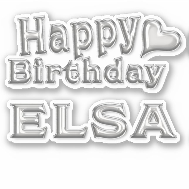 Elsa Joyeux Anniversaire autocollant Stickers (Devant)