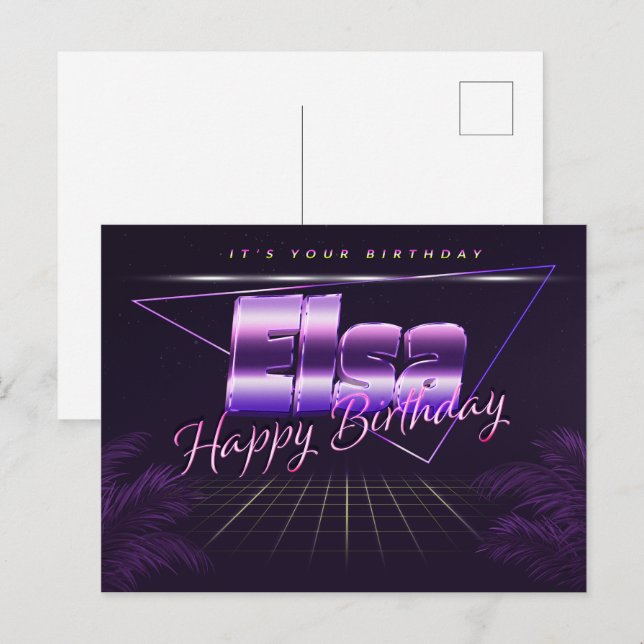 Elsa Nom Prénom Date de naissance de la carte post (Devant / Derrière)