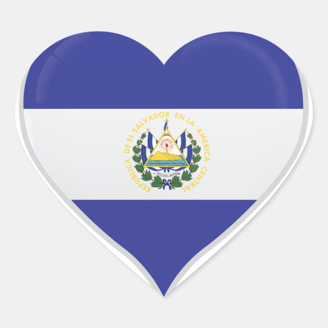 Elsalvador amour drapeau orgueil autocollant coeur (Devant)