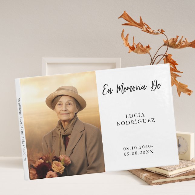 Em Memoria Spanish Funeral Photo Livre d'invités (Créateur téléchargé)