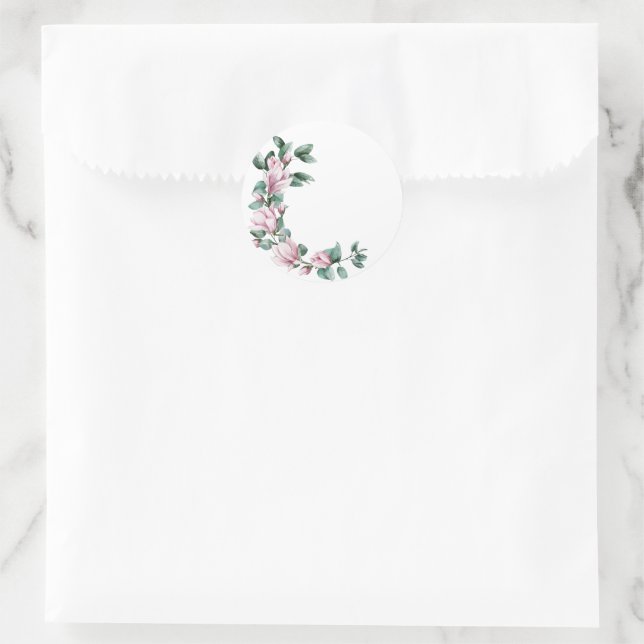 Emballage autocollant mariage Magnolia transparent (Sac)