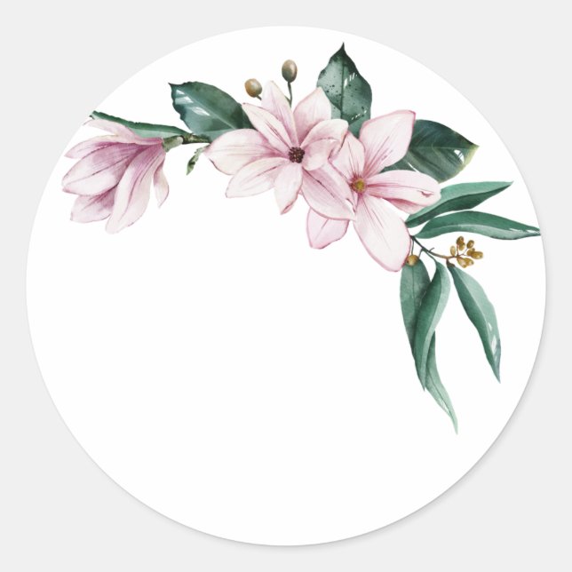 Emballage autocollant mariage Magnolia transparent (Devant)