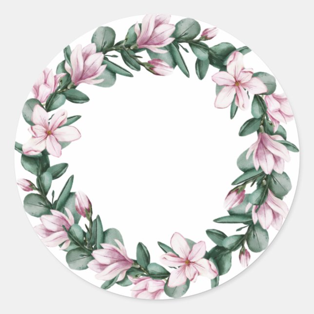 Emballage autocollant mariage Magnolia transparent (Devant)