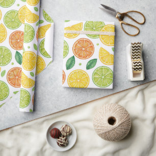 Emballage Cadeau à Motif de Tranche de Citron Clai