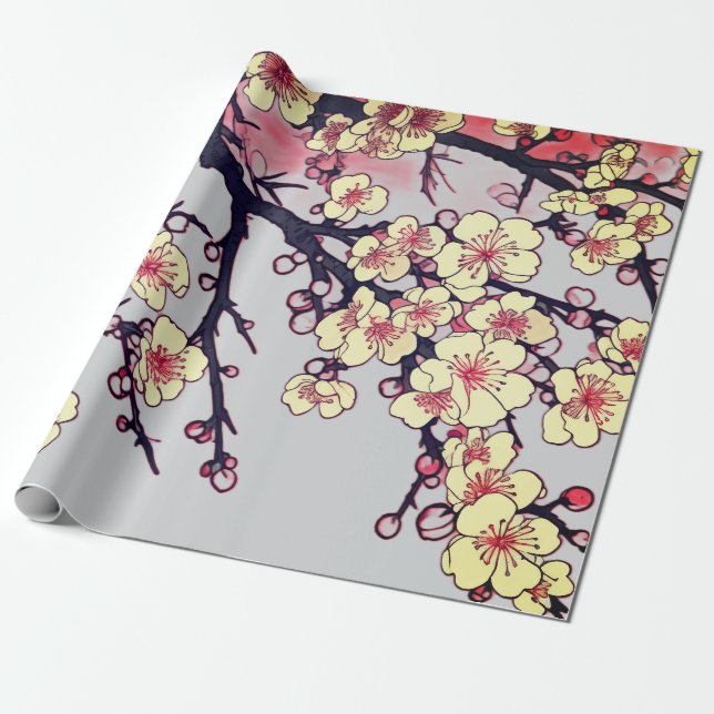 EMBALLAGE CADEAU ARBRE FLEURI CERISIER  (Déroulé)