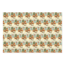Emballage cadeau assorti écureuil Noël vintage