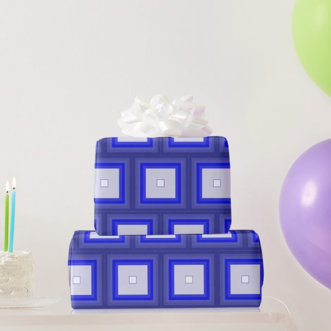 Emballage cadeau - Carrés concentriques aux tons b (Cadeaux de fête)