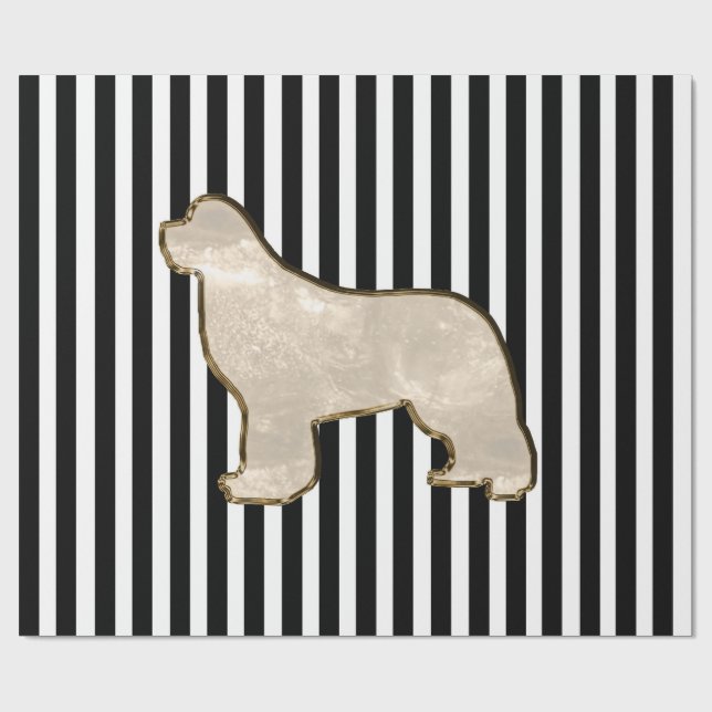 Emballage cadeau chien Terre-Neuve doré (Plat)