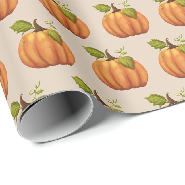 Emballage cadeau Citrouille d'automne Halloween Th (Coin rond)