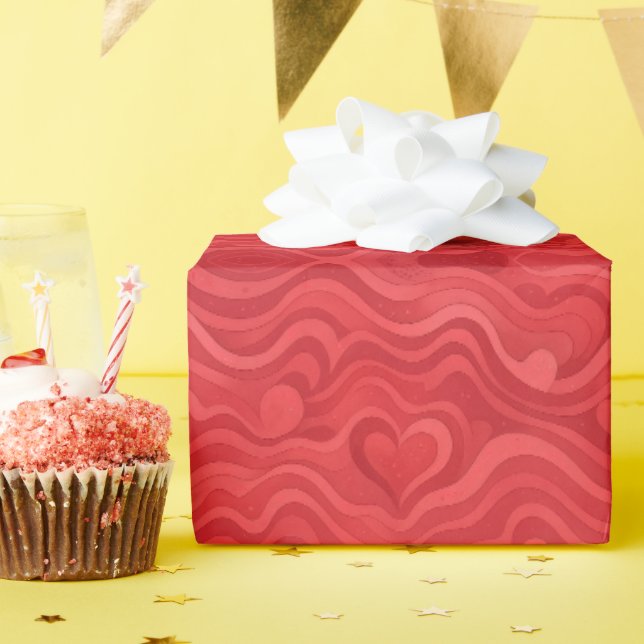 Emballage Cadeau Cœurs Ondulés de la Saint-Valenti (Fête d'anniversaire)