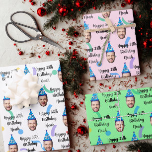 Emballage cadeau d'anniversaire personnalisé, nom 