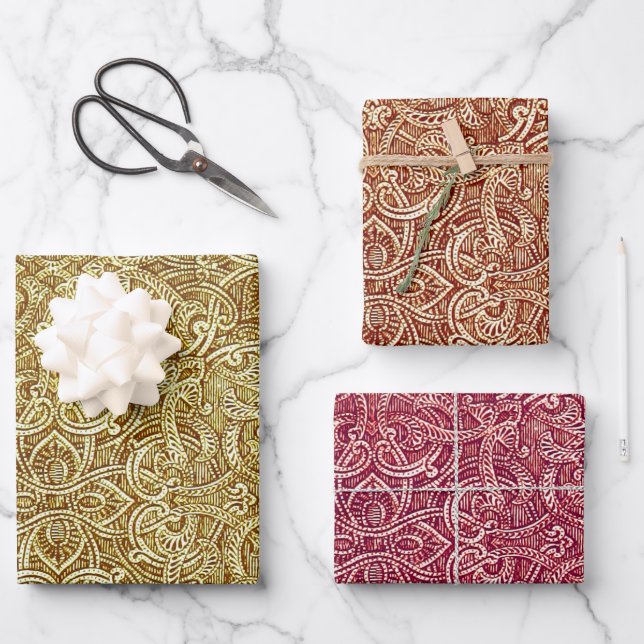 Emballage cadeau d'automne décoratif avec dessins  (Recto)