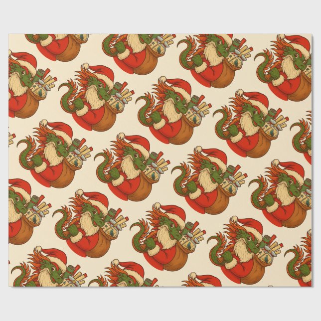 Emballage Cadeau de Fêtes de Santa Mahj (Plat)