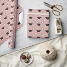 Emballage cadeau de fin d'études rose pâle élégant