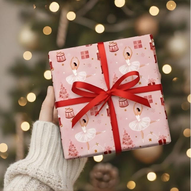 Emballage cadeau de Noël ballet Casse-Noisette ros (Créateur téléchargé)