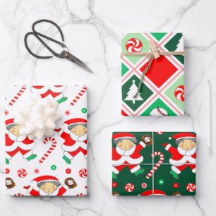 Emballage cadeau de Noël baseball créatif