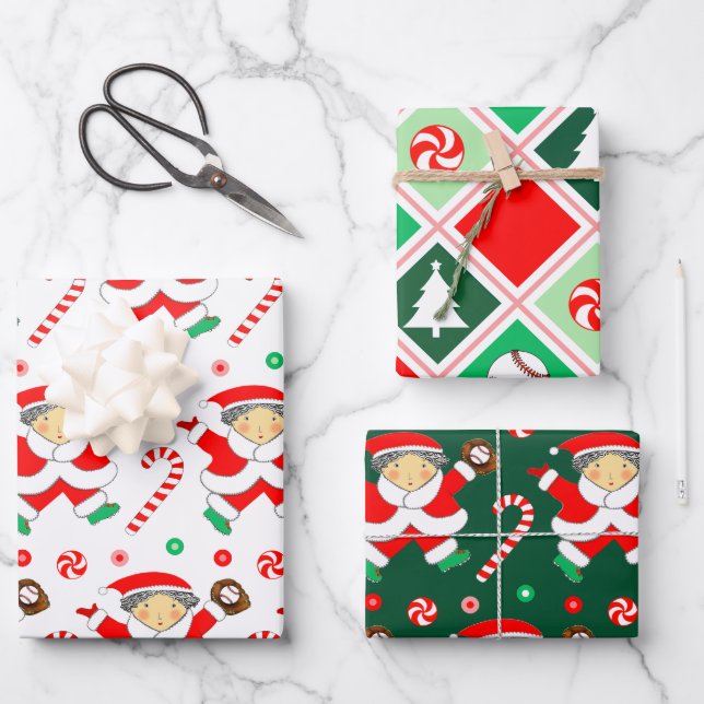 Emballage cadeau de Noël baseball créatif (Recto)