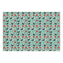 Emballage cadeau de Noël chat rétro moderne du mil