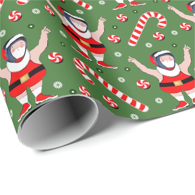 Emballage cadeau de Noël de lutteur de lutte (Coin rond)