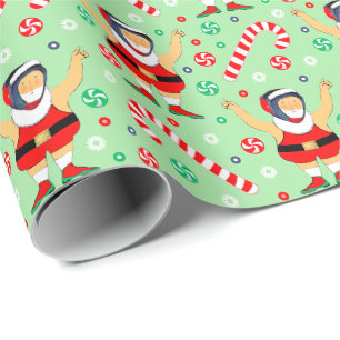 Emballage cadeau de Noël de lutteur de lutte