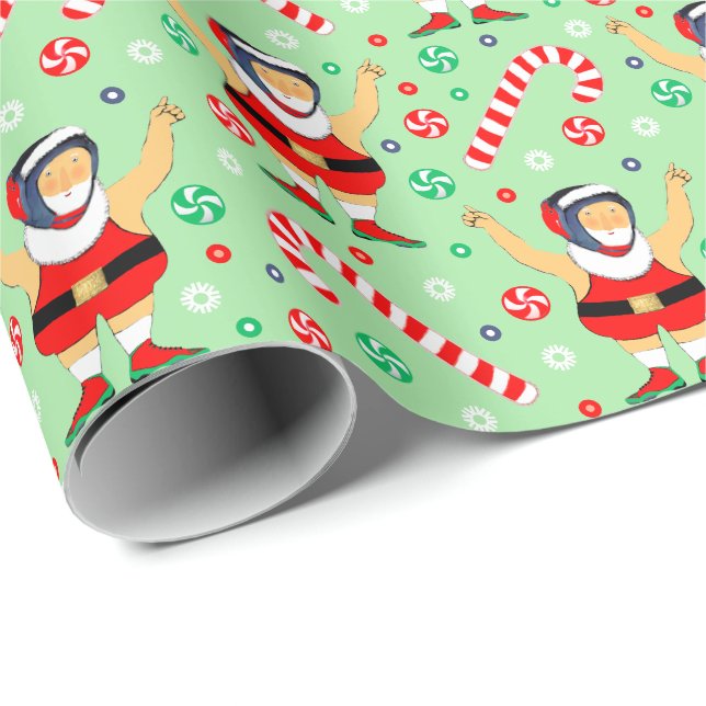 Emballage cadeau de Noël de lutteur de lutte (Coin rond)
